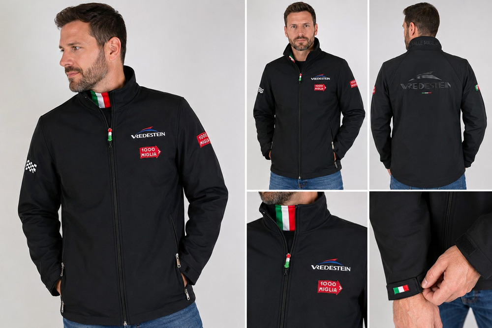 Vredestein Mille Miglia 2017 Men’s Softshell Jacket Size L Black 1000 Miglia Ita